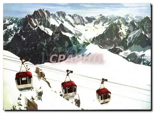 Cartes postales moderne Couleurs et Lumiere de France Telecabines de la Vallee Blanche Haute Savoie