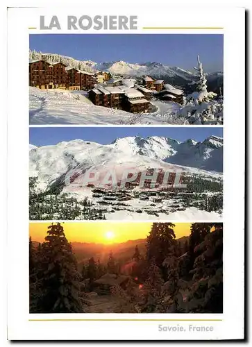Cartes postales moderne En Haute Tarentaise Savoie la Rosiere Panorama du centre les pistes et la station feux du soir e