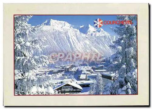 Cartes postales moderne Courchevel Savoie France Vue generale de la station au fond massif du Grand Bec