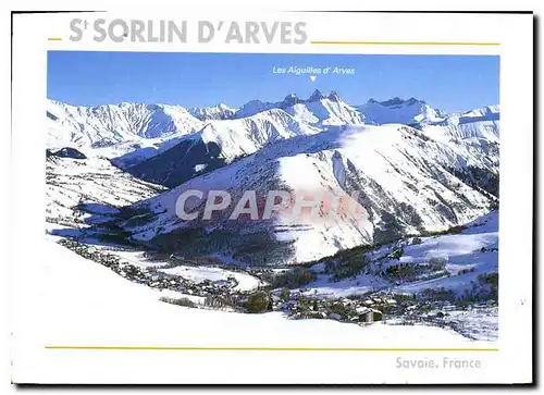 Moderne Karte En Maurienne Vallee de l'Arvan Savoie Saint Sorlin d'Arves la vallee face aux Aiguilles d'Arves