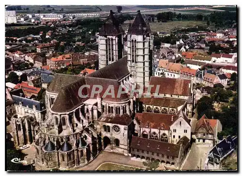 Moderne Karte Noyon Oise Vue aerienne la Cathedrale