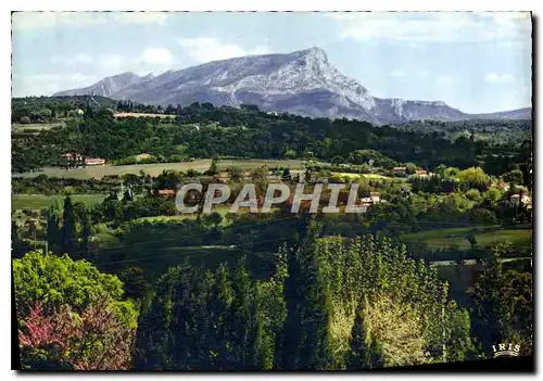 Moderne Karte Reflets de Provence La Jolie Campagne Aixoise avec comme toile de fond La Montagne Sainte Victoi