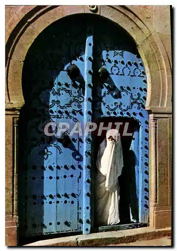 Moderne Karte Sidi Bou Said Femme voilee