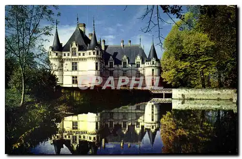 Cartes postales moderne Couleurs et Lumiere de France Val de Loire Azay le Rideau Indre et Loire Le Chateau se refletant