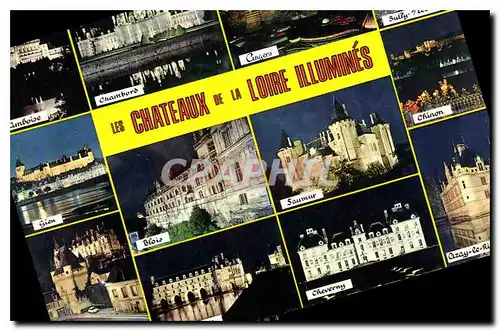 Cartes postales moderne Les Chateaux de la Loire Illumines