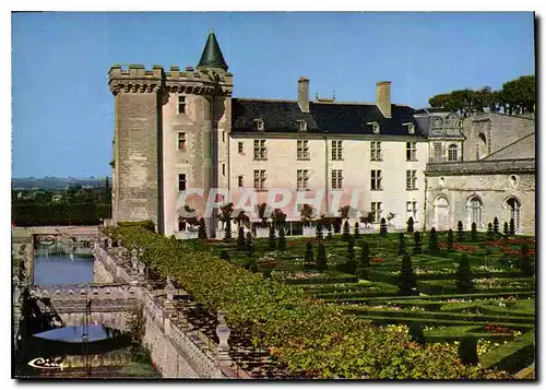 Cartes postales Villandry I et L Le Chateau Les douves et le jardin d'ornement