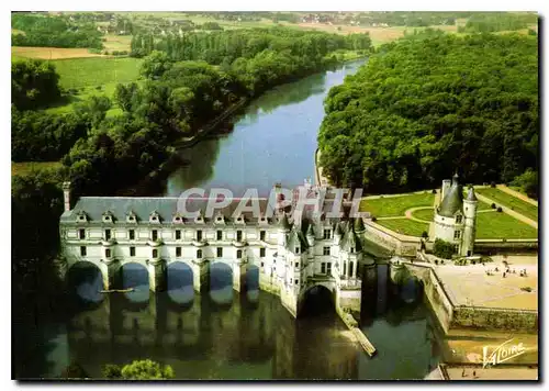 Cartes postales Chenonceaux Indre et Loire Vue aerienne du Chateau