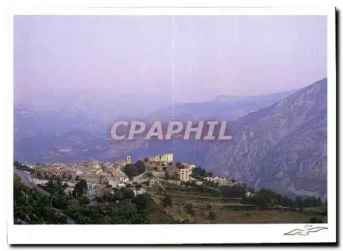 Moderne Karte Greolieres dans son cadre de montagnes