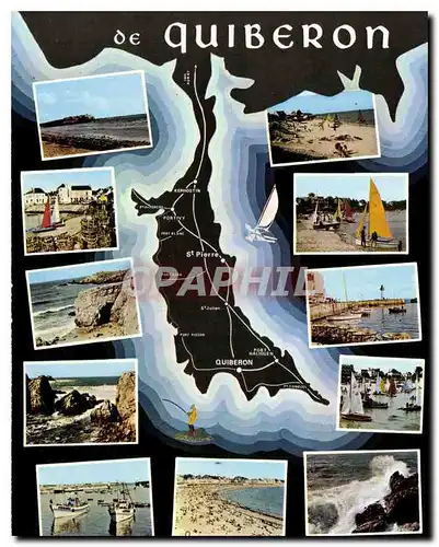 Cartes postales moderne La Bretagne Pittoresque Quiberon Cote Sauvage Ports de Peche