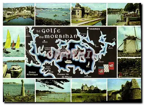 Moderne Karte La Bretagne Pittoresque De la Mer et des Bois Le Golfe du Morbihan