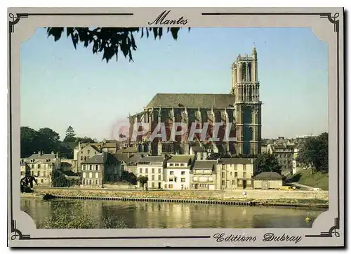 Moderne Karte Mantes la Jolie Yvelines La collegiale Notre Dame