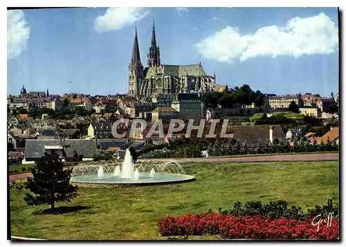 Cartes postales moderne Chartres Eure et Loir La Cathedrale depuis le jardin de la route d'Ablis