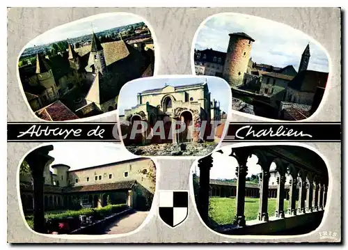 Moderne Karte Abbaye de Charlieu Loire Vue d'ensemble de l'Abbaye benedictine