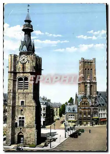 Cartes postales moderne Bethune Le Beffroi et l'Eglise St Vaast