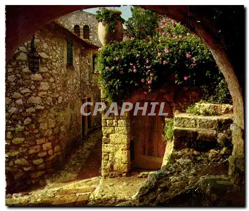 Moderne Karte La Cote d'Azur miracle de la nature Eze Alpes Maritimes Vieilles rues et vieilles pierres