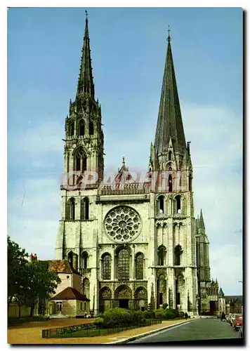 Moderne Karte Chartres Eure et Loir La Cathedrale Facade Ouest