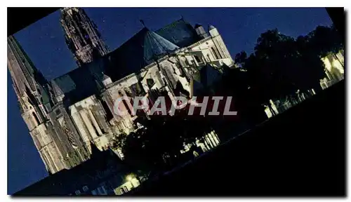 Cartes postales moderne Chartres Eure et Loir La Cathedrale illuminee