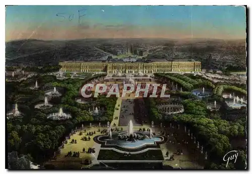 Cartes postales moderne Versailles et ses Merveilles Le chateau et le parc vus a vol d'oiseau