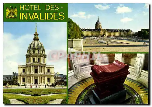Moderne Karte Paris et ses Merveilles L'Hotel des Invalides l'Eglise du Dome