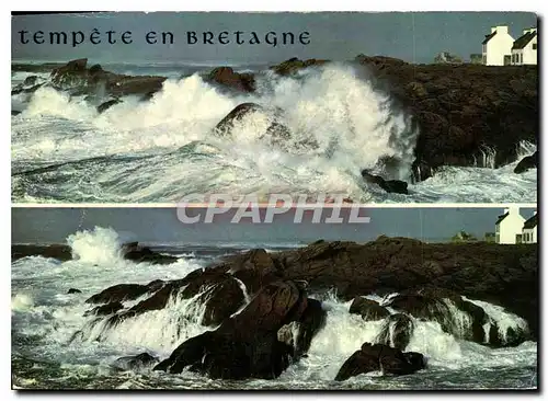 Cartes postales moderne Tempete en Bretagne Flux et Reflux