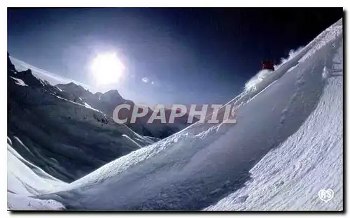 Moderne Karte L'Hiver dans nos Montagnes La derniere course avant le coucher du soleil