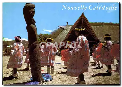 Moderne Karte Nouvelle Caledonie Danseurs Melanesiens