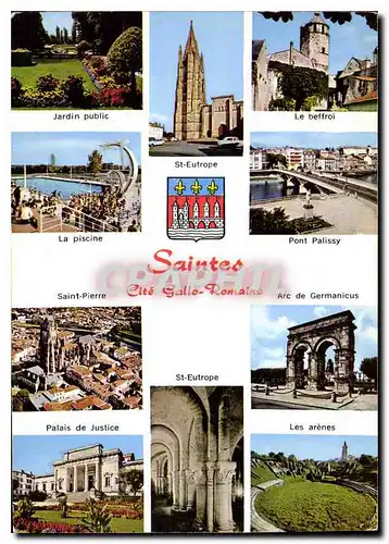 Moderne Karte Saintes Charente Maritime Ville Gallo Romaine