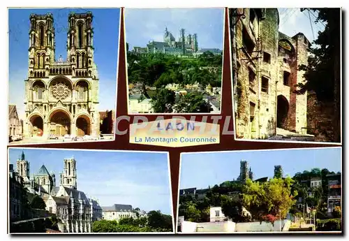 Cartes postales moderne Laon Aisne Facade de la Cathedrale la Cathedrale vue du quartier de Vaux