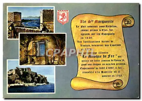 Moderne Karte La Cote d'Azur French Riviera Ile Ste Marguerite Cannes