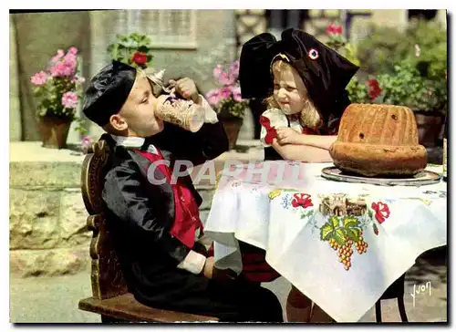 Cartes postales moderne L'Alsace enfants en costume regional