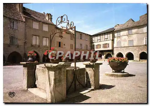 Moderne Karte Sauveterre de Rouergue Aveyron Place des Arcades