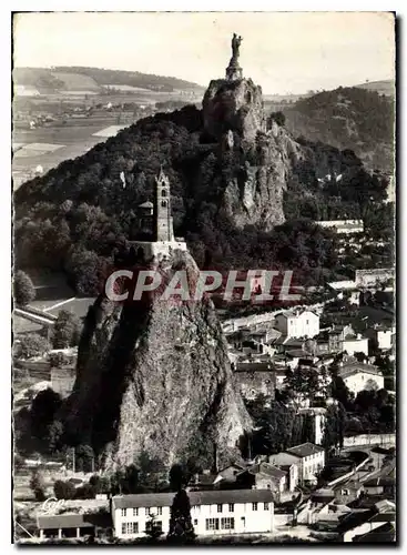 Moderne Karte Le Puy Les Rochers Saint Michel et Corneile et la Statue de Notre Dame de France