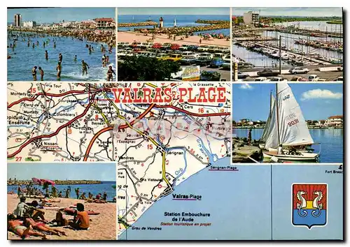 Moderne Karte En Parcourant La Cote Mediterraneenne Valras Plage Herault