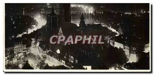 Moderne Karte Anvers Vue nocturne de la Cathedrale et de l'Escaut