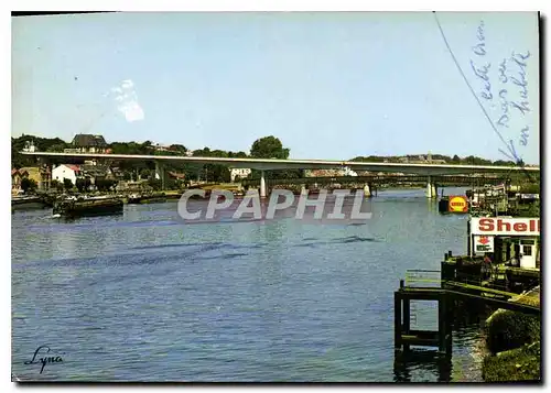 Moderne Karte Conflans Ste Honorine Yvelines La seine et le nouveau pont