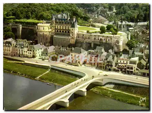 Cartes postales moderne Le Chateau d'Amboise I et L et le pont sur la Loire