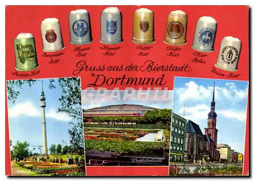 Cartes postales moderne Gruss aus der Bierstadt Dortmund Biere