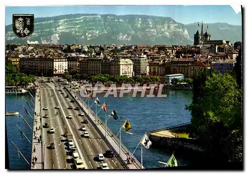 Cartes postales moderne Geneve Le Pont du Mont Blanc et la Cathedrale