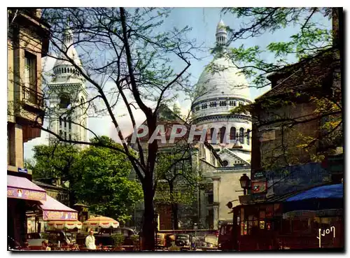 Cartes postales moderne Paris La Basilique du Sacre Coeur et la Place du Terire