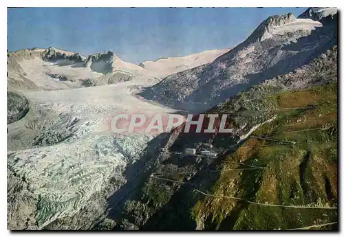 Cartes postales moderne Rhonegletscher mit Furkastrasse und Galenstock
