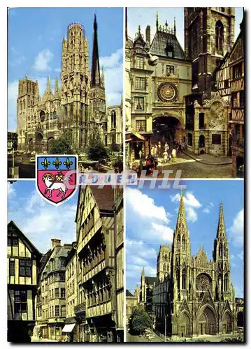 Cartes postales moderne Rouen Seine Maritime La Cathedrale Le Gros Horloge