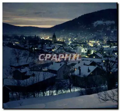 Moderne Karte Gerardmer Vue generale de nuit sous la neige