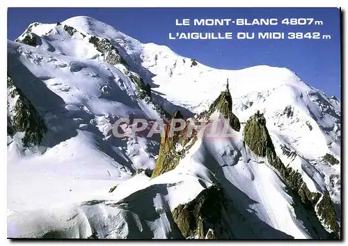 Moderne Karte Le Mont Blanc L'Aiguille du Midi