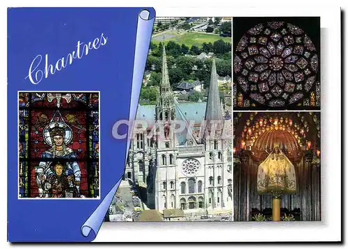 Cartes postales moderne Chartres Eure et Loir La Cathedrale Notre Dame de la Belle Verriere