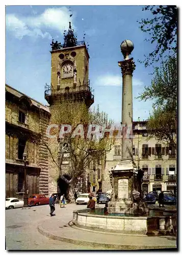 Cartes postales moderne Aix en Provence Place de la Mairie La Fontaine et le Beffroi