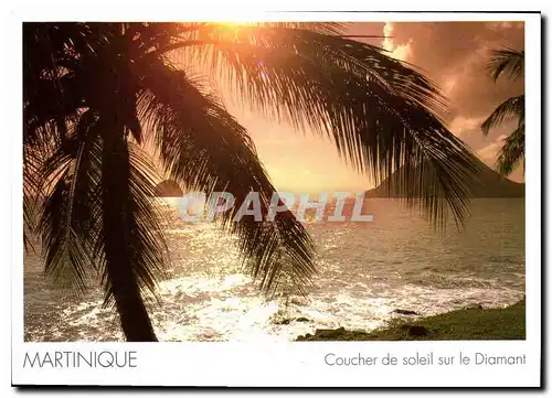 Cartes postales moderne Martinique Coucher de soleil sur le Diamant