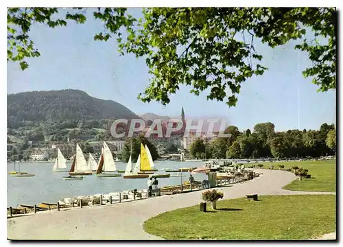 Cartes postales moderne Annecy La Paquier et la basilique de la Visitation Bateaux