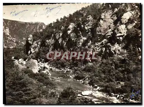 Moderne Karte Gorges du Tarn Les Vignes Lozere Le pas de Souci vu du belvedere