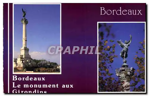 Moderne Karte Bordeaux Le monument Aux Girondins