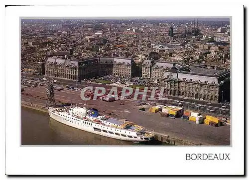 Moderne Karte Bordeaux Gironde Le port devant la plage de la Bourse Bateau